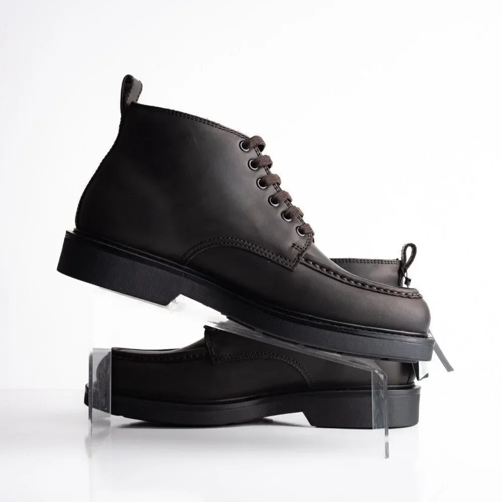 Massimo Dutti Mens Leather Lace Up Ankle Boots Brown US 10 EU 43 New 2056/450